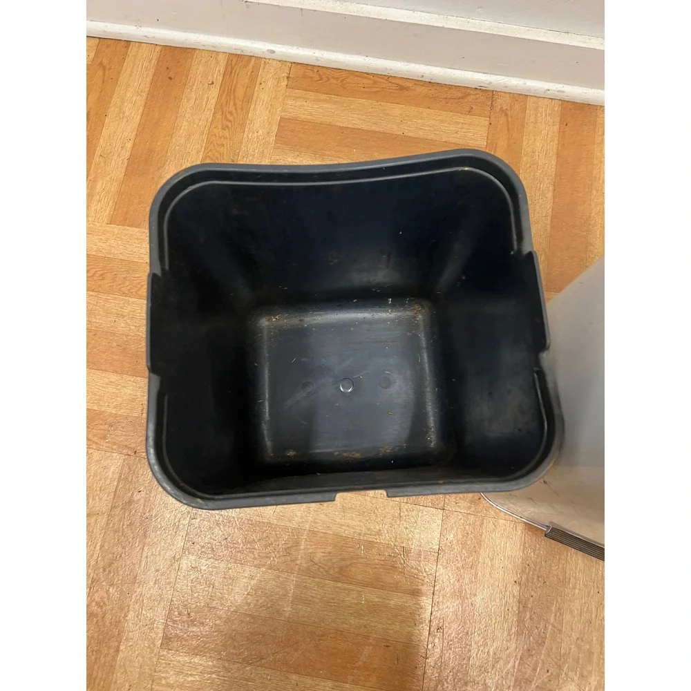 Vintage Mipro White Metal Step Trash Can Retro Industrial Kitchen Waste Bin MCM